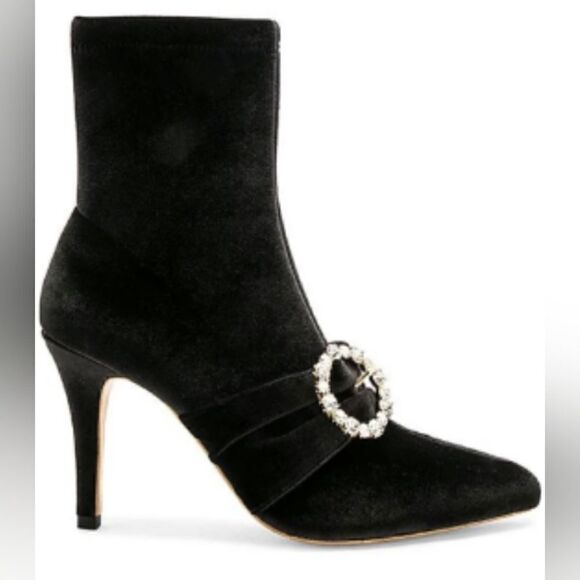 Raye Jeweled Whimsigoth Witchy Feminine Dark Academia Edgy Chic Velvet Boots 7 ½ - Picture 13 of 13